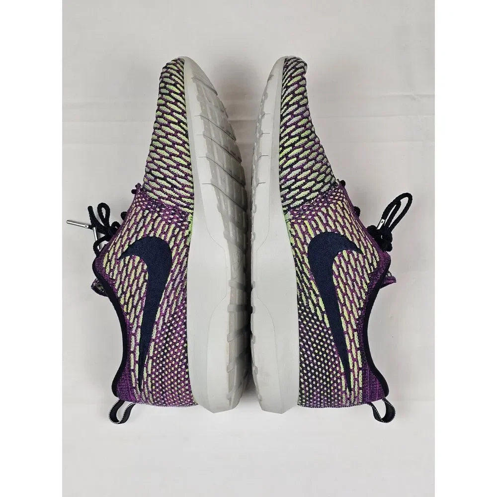 Nike Flyknit Rosherun Sneakers Mens 13. 677243-400 Dark Obsidian Fushia‎ Shoes.